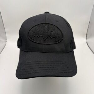 Black Batman Baseball Cap Embroidered Logo Adjustable Snapback DC Comics